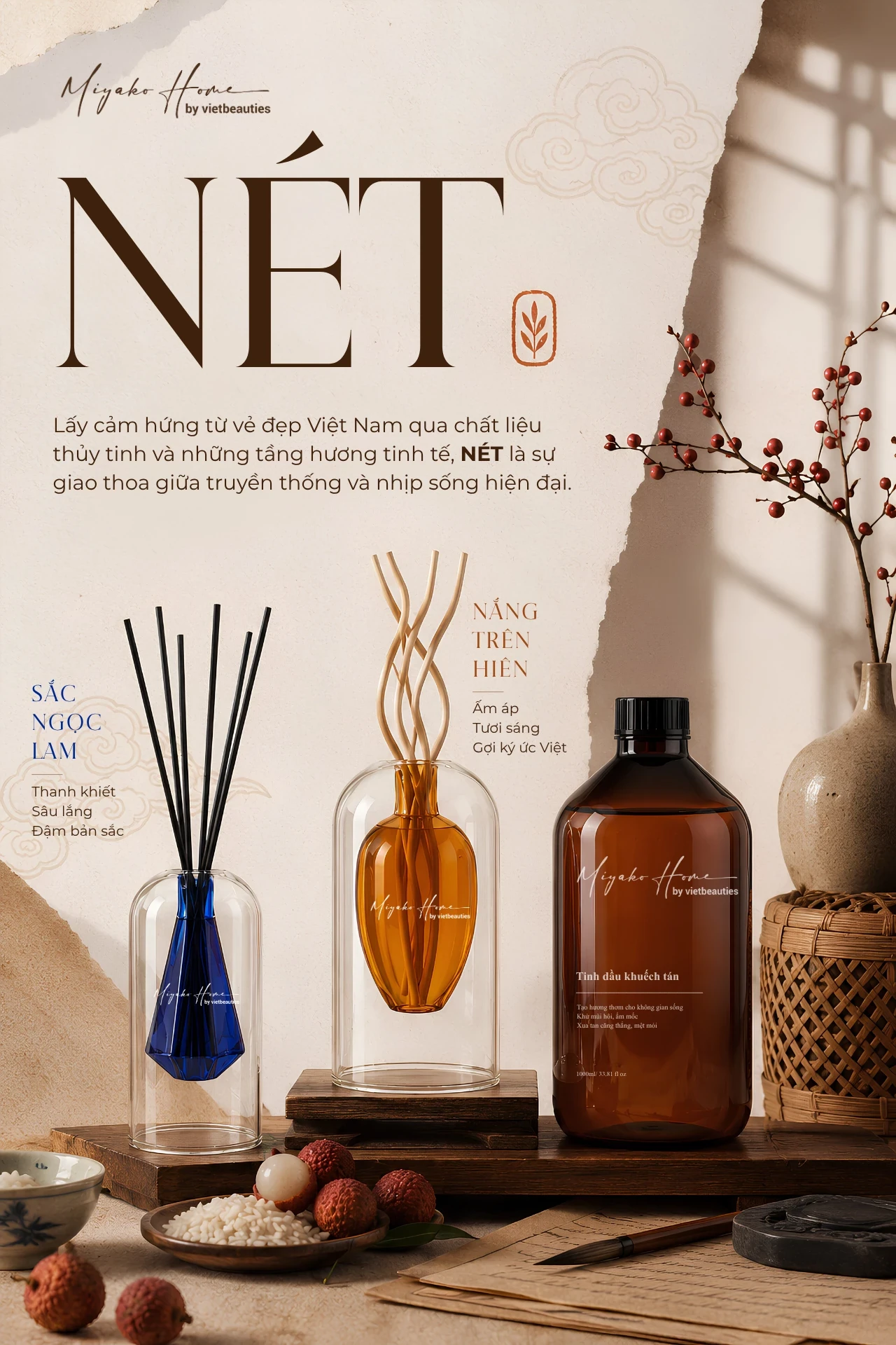 Set NÉT: Sắc Lam Trời và Nắng Trên Hiên
